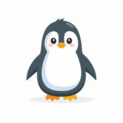 Obraz premium Adorable little penguin vector illustration. A cute cartoon animal mascot character isolated on a white background for design