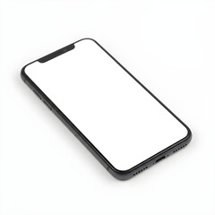 Isometric Modern Smartphone Mockup with Blank Screen Isolated on White Background