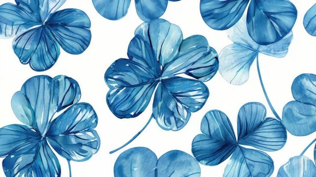 Natural blue clovers on white background.
