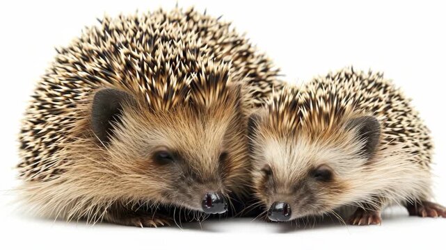 Two hedgehogs are laying on their backs. One is on the left and the other is on the right