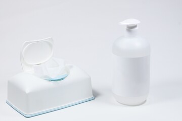 ハンドソープと除菌シート　ウイルス除去　3:2