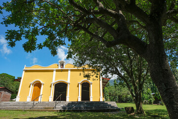 Merida, Nicaragua - October 9, 2025: Catholic Church of Merida on Ometepe Island, Nicaragua.