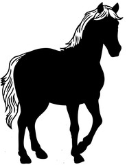 horse silhouette isolated on white vector 