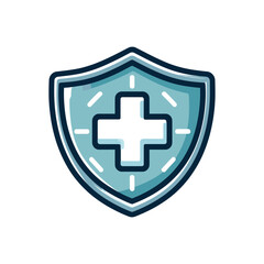 Fototapeta premium Shield icon with medical cross symbolizing protection