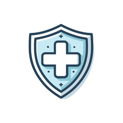 Shield with a medical cross symbolizing health protection