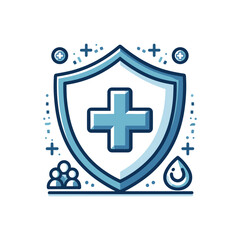 Shield with medical cross symbolizing health protection (1)