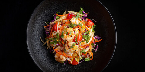 Chahan nabe in dish on black background