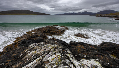Taransay and Harris Hills from Luskentyre Beach, Isle of Harris, Scotland