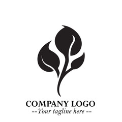 Spinach Logo Symbol in Black on the White Background Minimalist Leaf Vegetable Illustration