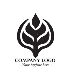 Spinach Logo Symbol in Black on the White Background Minimalist Leaf Vegetable Illustration