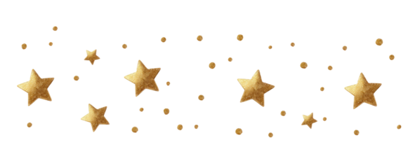 Gold stars and dots on a black background