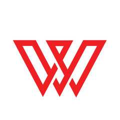 Bold and dynamic logo featuring two interlocking lines forming the letter W. Symbolizes win, network, speed, or aggressive branding. Ideal for sports or digital services