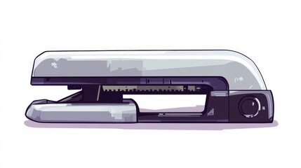 Sleek office stapler with clear plastic casing