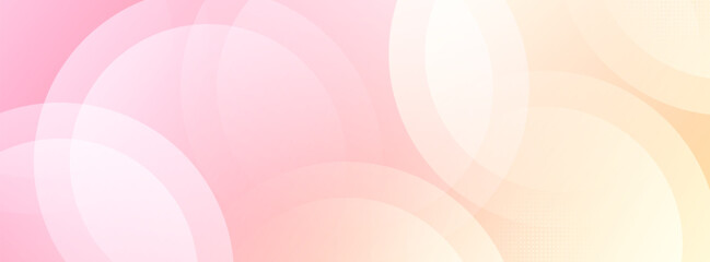 Abstract soft pastel pink and orange gradient light circles banner background for modern digital design projects, creating a gentle and ethereal visual presentation
