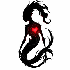 A vibrant maple leaf surrounded by sketched leaves isolated on white background, capturing the essence of autumn, change, and the beauty of natures colorful cycle