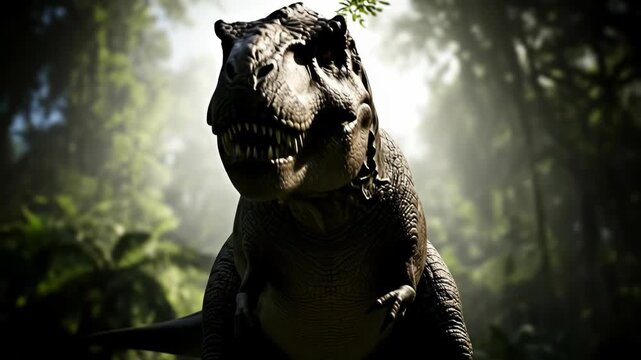 t rex in the forest