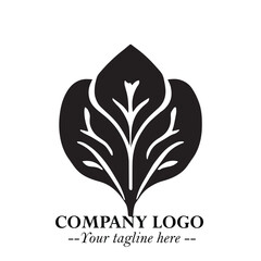 Spinach Logo Symbol in Black on the White Background Minimalist Leaf Vegetable Illustration