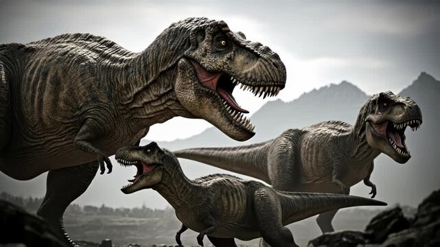 t rex howling each other