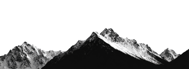 Snowy mountain range against a dark sky