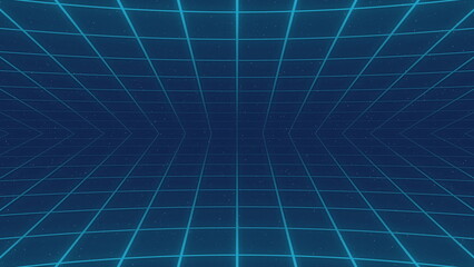 Futuristic grid pattern in a digital space.