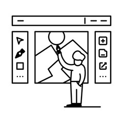 illustration outline style designer