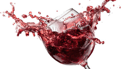 Fototapeta premium Red wine splashing from a glass (4)