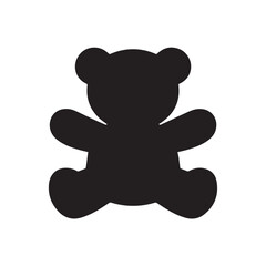 adorable teddy bear silhouette vector for childrens products nursery wall art plush toy icon jpeg