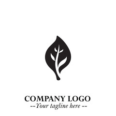 Spinach Logo Symbol in Black on the White Background Minimalist Leaf Vegetable Illustration