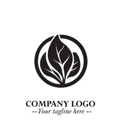 Spinach Logo Symbol in Black on the White Background Minimalist Leaf Vegetable Illustration