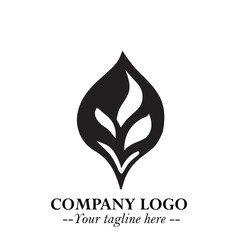 Spinach Logo Symbol in Black on the White Background Minimalist Leaf Vegetable Illustration