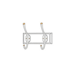 Double coat hook isolated on white background is a practical and stylish solution for organizing your space, providing a convenient place to hang coats, hats, and accessories