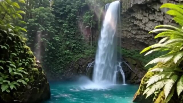 Tropischer Wasserfall im Dschungel