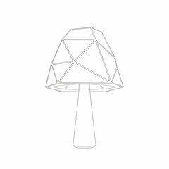 Illustration of a geometric mushroom lamp isolated on white background, showcasing its unique design and modern aesthetic, perfect for interior decor and design projects