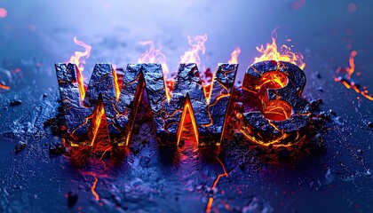  Dramatic Depiction of World War 3 Concept with Flames