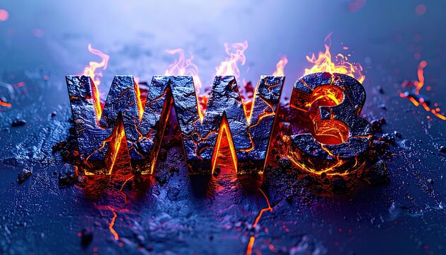  Dramatic Depiction of World War 3 Concept with Flames