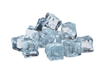 A pile of clear ice cubes (4)