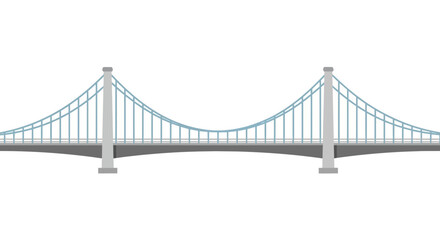 Fototapeta premium Illustration of a stylized suspension bridge with simplistic design elements