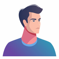 Stylized Portrait of a Man with White Hair.