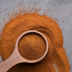 Organic dry coffee in a spoon - Coffea