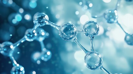 Molecular structures in motion scientific laboratory digital art abstract close-up chemistry concept