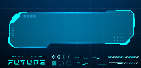 futuristic HUD text box frames vector illustration