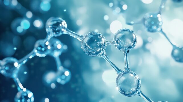 Molecular structures in motion scientific laboratory digital art abstract close-up chemistry concept