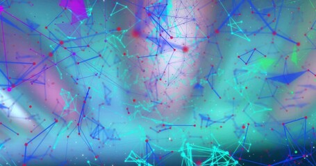 Showing abstract network filling digital environment, with glowing nodes and connecting lines