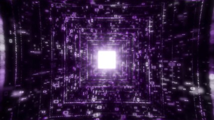 Purple matrix glide through a numeric tunnel