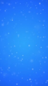 Abstract background featuring digital square and circular particles moving across a blue gradient. Applicable for clean technology and data visualization