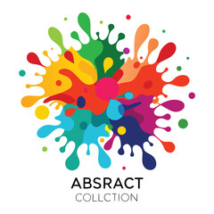 Naklejka premium Colorful Abstract Paint Splatter Explosion with Text