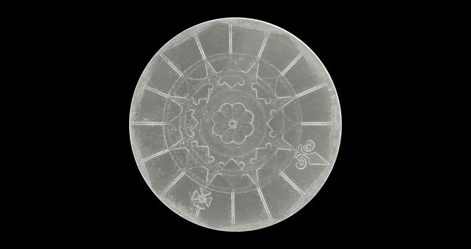 Reverse of pre-euro Portugal coin 20 escudos 1999, isolated in black background. Loopable animation in 4k resolution video