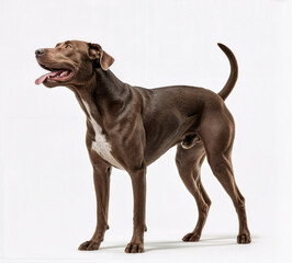 Obraz premium Dog, Pit Bull Terrier, standing with semi-lateral view