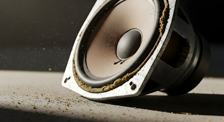 Worn Audio Speaker Component on Textured Surface