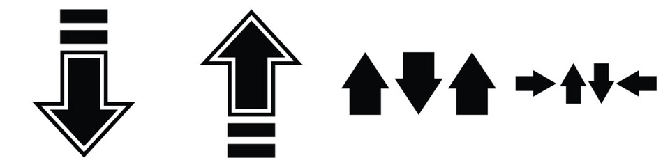 Set of black vector arrows. Arrows vector collection 